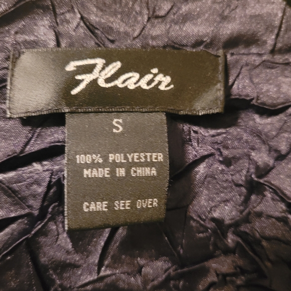 NWT Flair Brand Elegant Women's Crinkle Blazer in Deep Purple Size S - Picture 3 of 5
